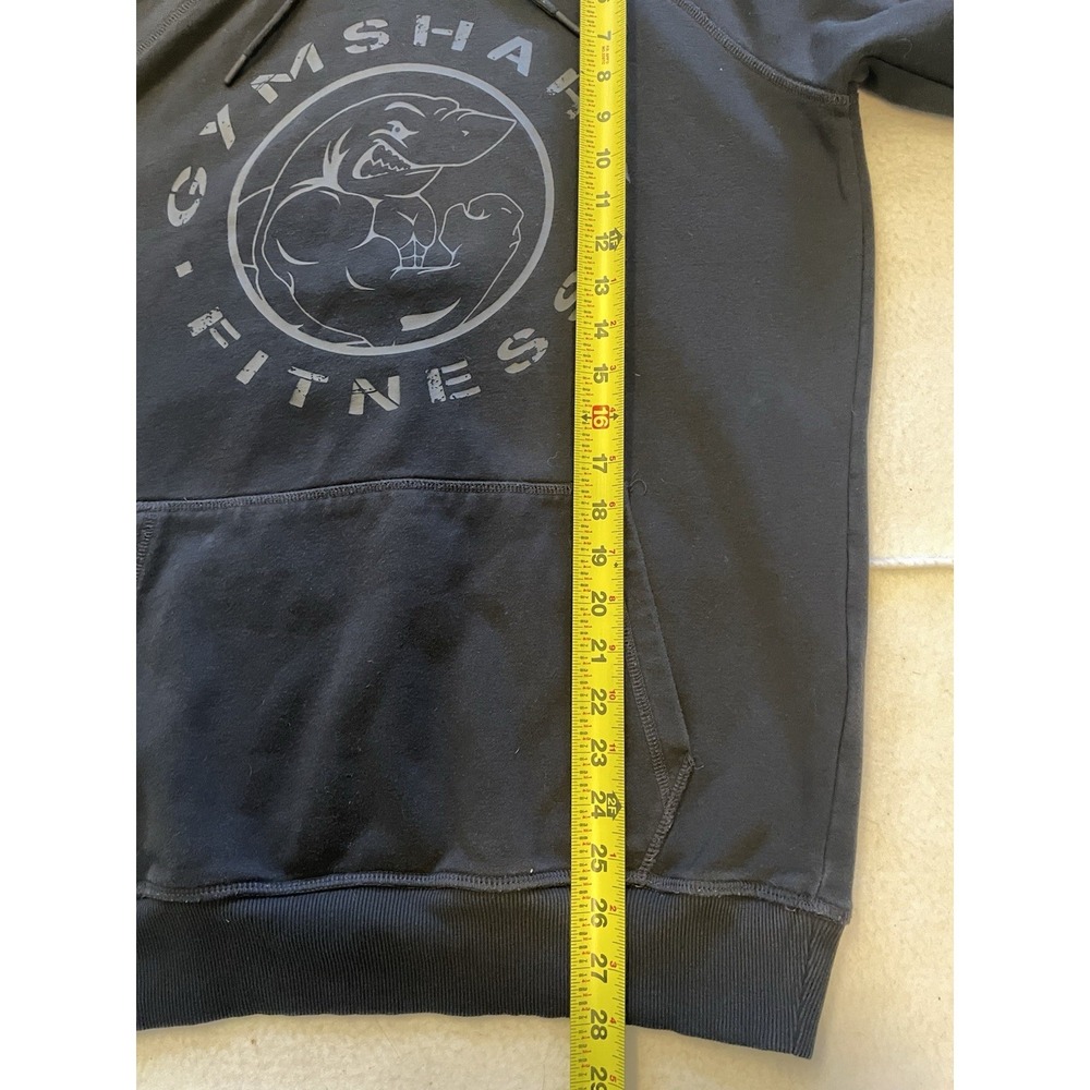 GYMSHARK Hoodie Men's Size Small Pull Over Black Athletic Sweatshirt Gym Logo - Picture 4 of 7